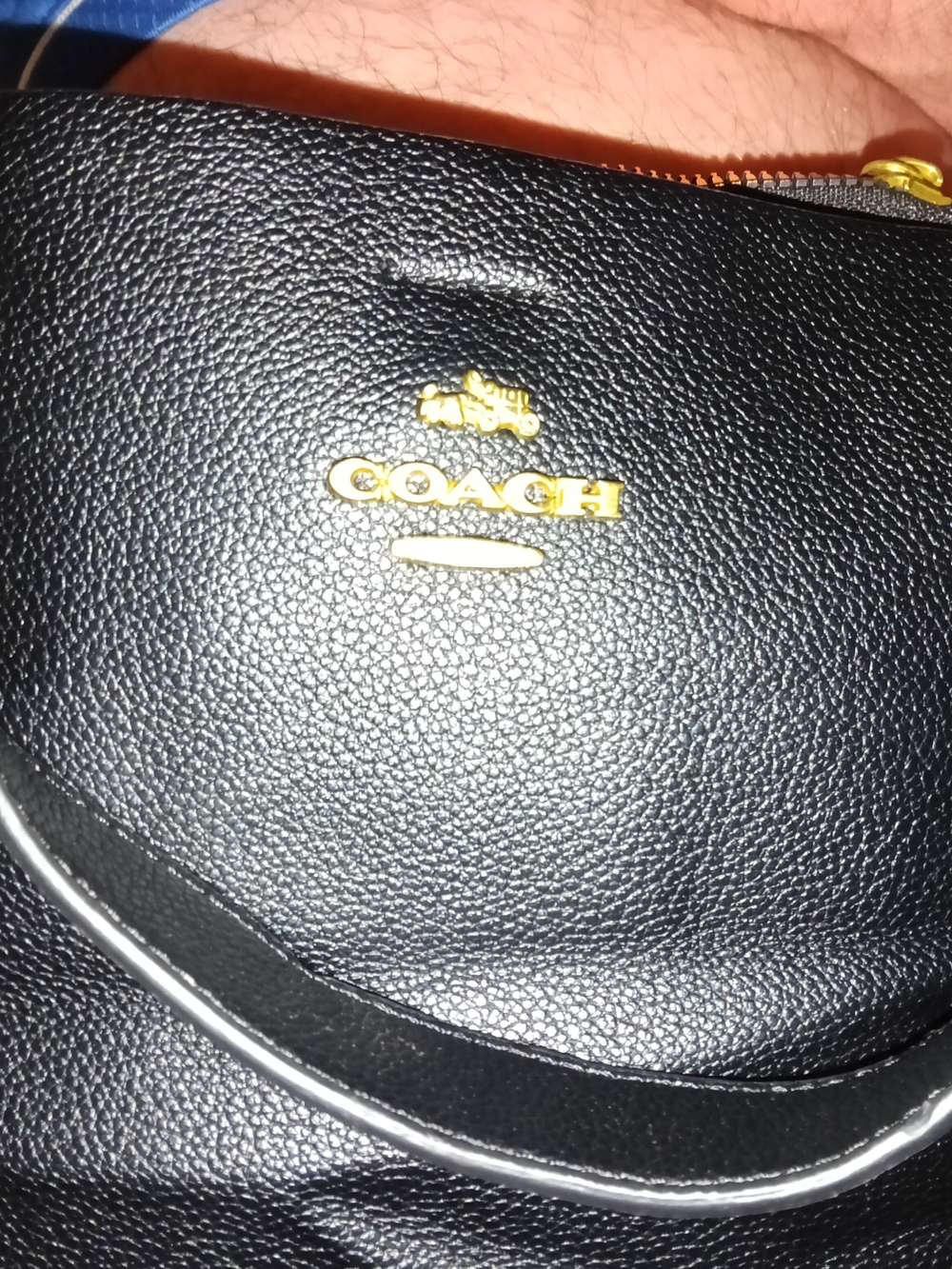 COACH Black Pebbled Leather Crossbody Bag